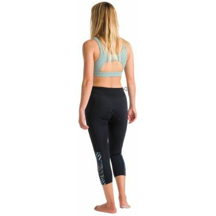 Skins Frauen Solace 1.5mm Flatlock 2024 C- 3/4 Neoprenanzug Leggings C-SO15LE34 - Raven Black / Tropical